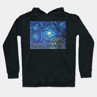 Oil Painting  - Backyard Moon. 2012 Hoodie